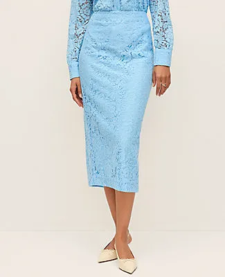 Ann Taylor Lace Column Midi Skirt sold by Ann Taylor product image thumbnail 2