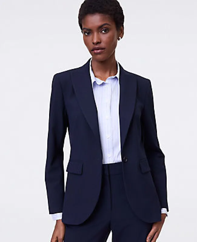 Ann Taylor The Fitted Long Blazer in Seasonless Stretch sold by Ann Taylor