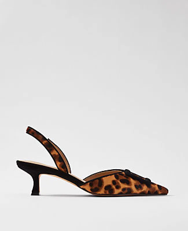 Ann Taylor Pointy Toe Buckle Haircalf Slingback Pump made by Ann Taylor