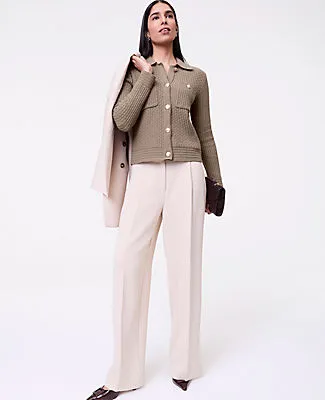 Ann Taylor Textured Stitch Sweater Jacket sold by Ann Taylor product image thumbnail 3