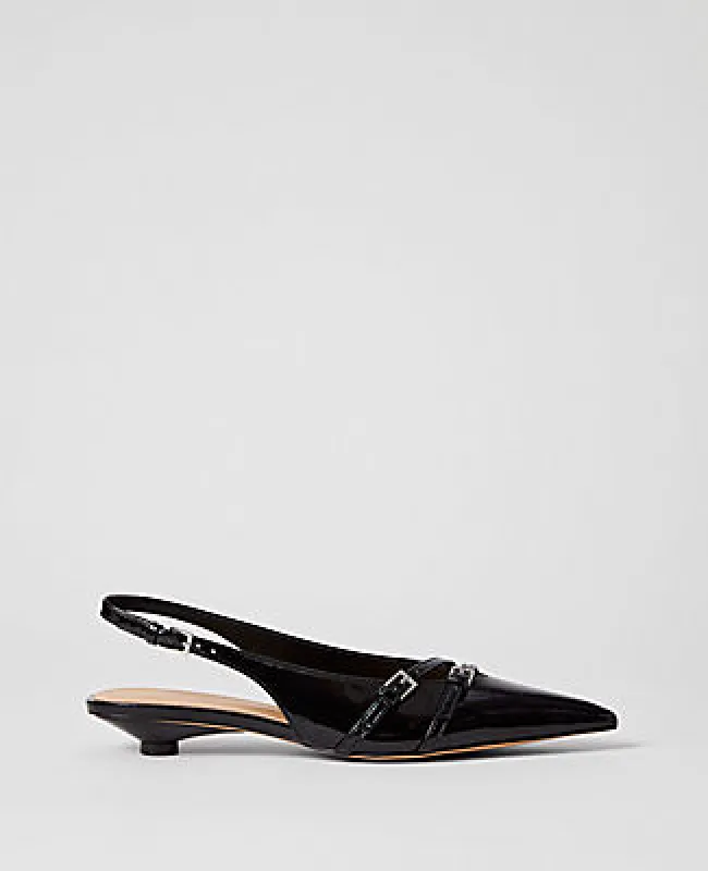 Ann Taylor Strappy Patent Slingback Pump sold by Ann Taylor