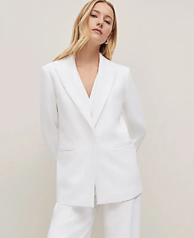 Ann Taylor The Belted Blazer in Textured Crepe sold by Ann Taylor