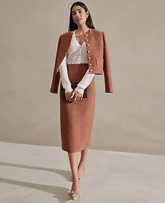 Ann Taylor The Petite Column Midi Skirt in Tweed sold by Ann Taylor product image thumbnail 4