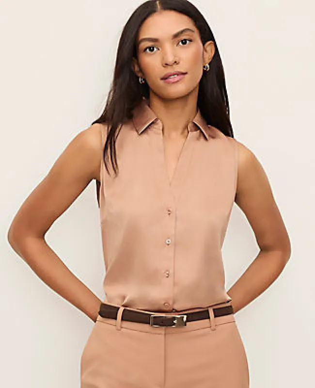 Ann Taylor Satin Sleeveless Essential Shirt sold by Ann Taylor