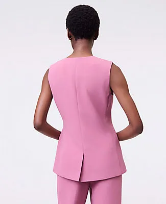 Ann Taylor The Petite Cutaway Vest in Fluid Crepe sold by Ann Taylor product image thumbnail 2