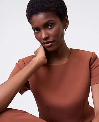 Ann Taylor The Crew Neck Peplum Top in Textured Crepe sold by Ann Taylor product image thumbnail 3