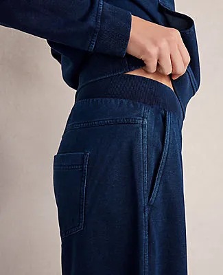 Ann Taylor Haven Well Within Indigo Cotton Terry Wide Leg Pants sold by Ann Taylor product image thumbnail 2