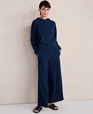 Ann Taylor Haven Well Within Indigo Cotton Terry Wide Leg Pants sold by Ann Taylor product image thumbnail 3