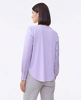 Ann Taylor Petite Mixed Media Pleat Front Top sold by Ann Taylor product image thumbnail 2