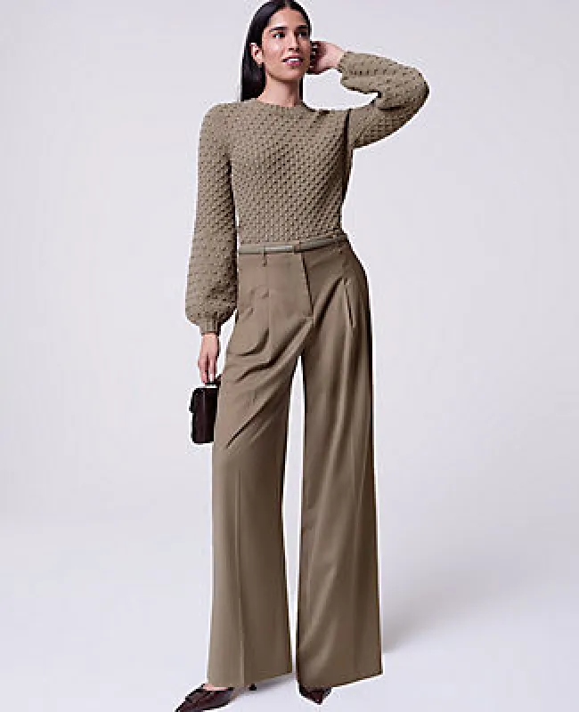 Ann Taylor The Petite Pleated Wide-Leg Pant sold by Ann Taylor