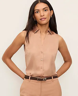 Ann Taylor Satin Sleeveless Essential Shirt sold by Ann Taylor