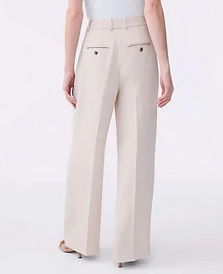 Ann Taylor The Petite Pleated Straight Pant in Textured Crepe sold by Ann Taylor product image thumbnail 3