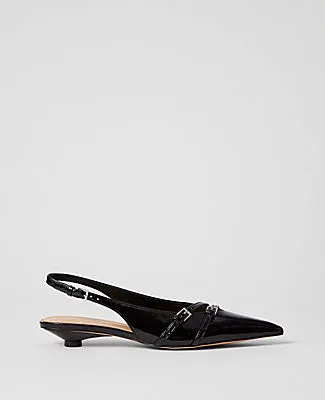 Ann Taylor Strappy Patent Slingback Pump sold by Ann Taylor