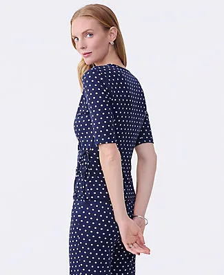 Ann Taylor Petite Dotted Tie Waist Knit Wrap Top sold by Ann Taylor product image thumbnail 2