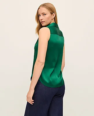 Ann Taylor Satin Sleeveless Essential Shirt sold by Ann Taylor product image thumbnail 2