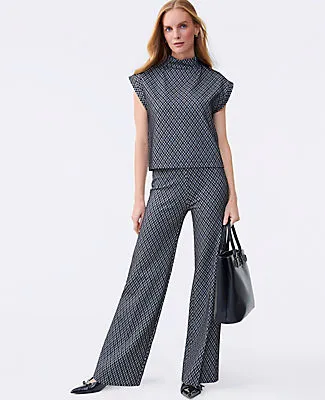 Ann Taylor The Side Zip Wide-Leg Pant in Ponte sold by Ann Taylor