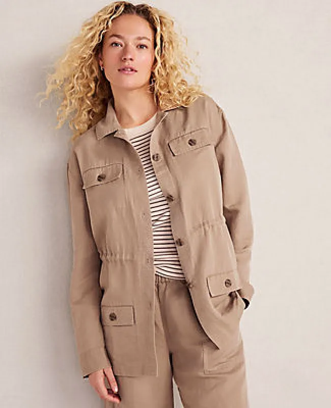 Ann Taylor Haven Well Within Linen Blend Dobby Jacket sold by Ann Taylor