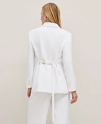 Ann Taylor The Petite Belted Blazer in Textured Crepe sold by Ann Taylor product image thumbnail 2
