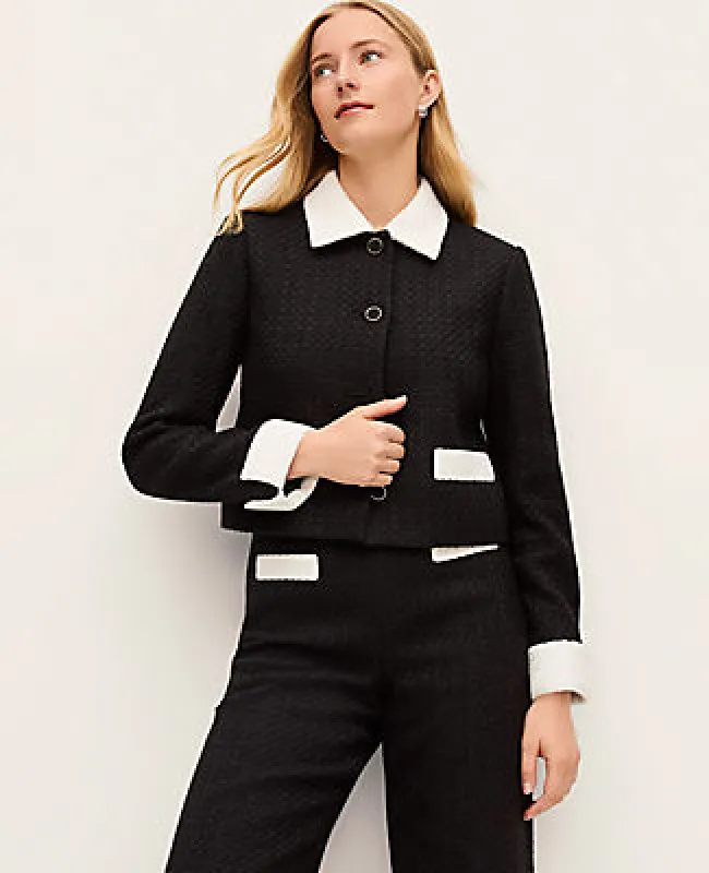 Ann Taylor Contrast Trim Tweed Jacket sold by Ann Taylor