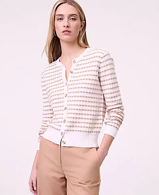 Ann Taylor Petite Striped Ann Cardigan sold by Ann Taylor