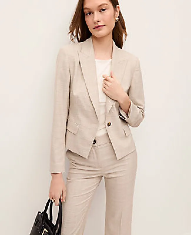 Ann Taylor The One Button Fitted Blazer in Glen Check made by Ann Taylor