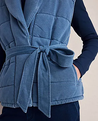 Ann Taylor Haven Well Within Indigo Cotton Terry Quilted Vest sold by Ann Taylor product image thumbnail 2