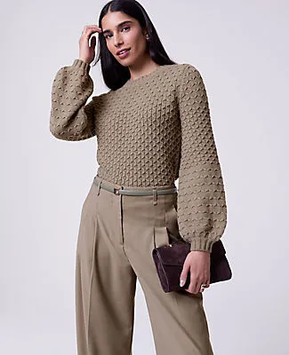 Ann Taylor Honeycomb Cable Crew Neck Sweater sold by Ann Taylor