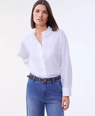 Ann Taylor Petite Ruffle Button Down Shirt sold by Ann Taylor