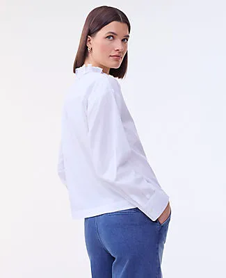 Ann Taylor Petite Ruffle Button Down Shirt sold by Ann Taylor product image thumbnail 2