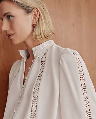 Ann Taylor Petite Lace Trim Blouse sold by Ann Taylor product image thumbnail 2