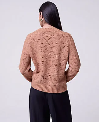 Ann Taylor Petite Pointelle Crew Neck Sweater sold by Ann Taylor product image thumbnail 2