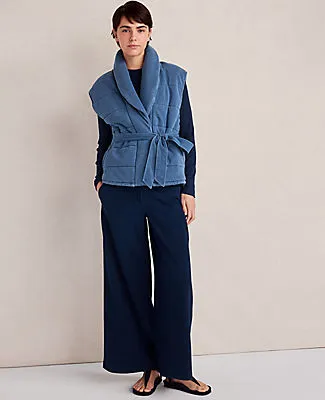 Ann Taylor Haven Well Within Indigo Cotton Terry Quilted Vest sold by Ann Taylor product image thumbnail 3