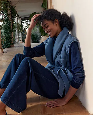 Ann Taylor Haven Well Within Indigo Cotton Terry Quilted Vest sold by Ann Taylor product image thumbnail 5