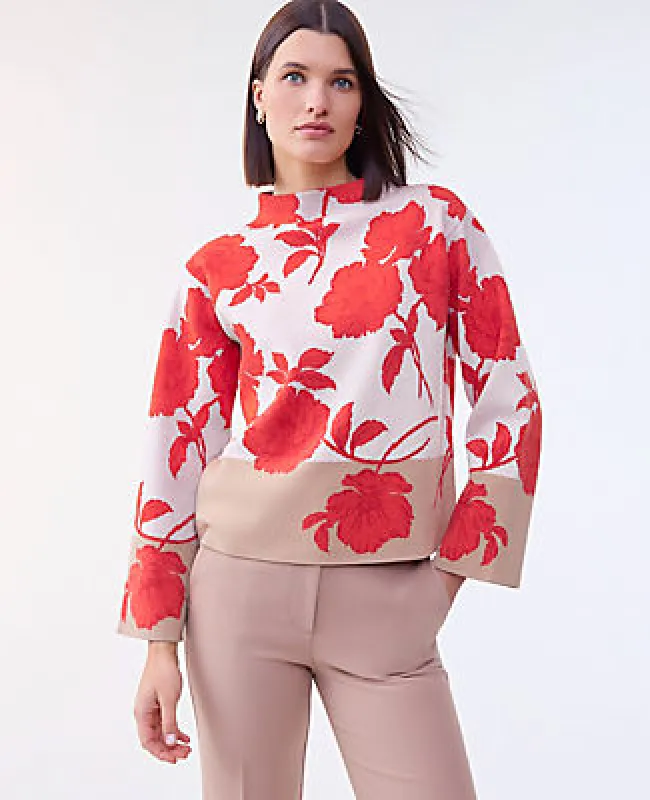 Ann Taylor Petite Floral Jacquard Sweater sold by Ann Taylor