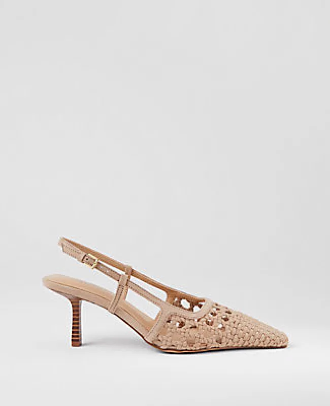 Ann Taylor Woven Nip Toe Slingback Pump sold by Ann Taylor
