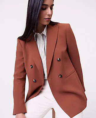 Ann Taylor The Petite Double Breasted Blazer in Textured Crepe sold by Ann Taylor product image thumbnail 4