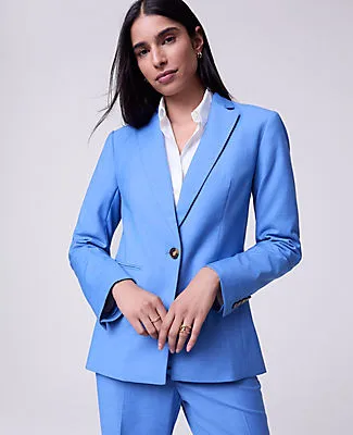Ann Taylor The Petite One Button Blazer in Luxe Twill sold by Ann Taylor product image thumbnail 3