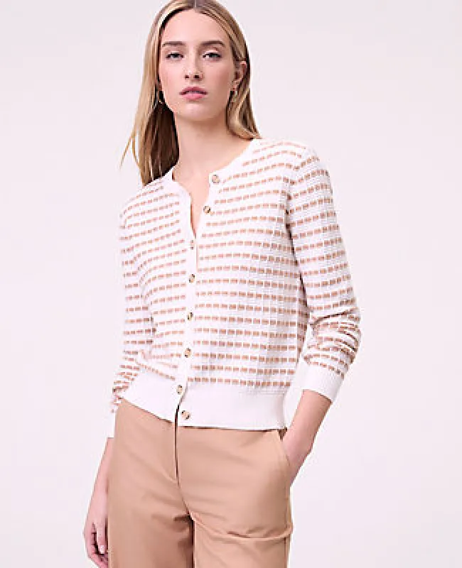 Ann Taylor Striped Ann Cardigan sold by Ann Taylor