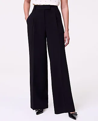 Ann Taylor The Pleated Straight Pant in Textured Crepe sold by Ann Taylor product image thumbnail 2