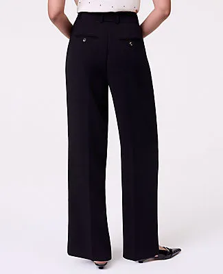 Ann Taylor The Pleated Straight Pant in Textured Crepe sold by Ann Taylor product image thumbnail 3