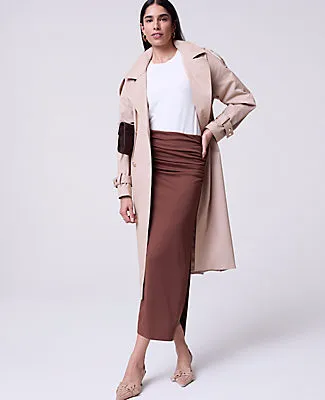 Ann Taylor Petite Ruched Knit Column Skirt sold by Ann Taylor