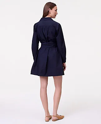 Ann Taylor Petite Weekend Collection Belted Mini Shirtdress sold by Ann Taylor product image thumbnail 2
