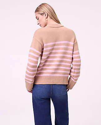 Ann Taylor Petite Weekend Collection Striped Crew Neck Sweater sold by Ann Taylor product image thumbnail 2
