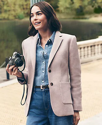 Ann Taylor Petite Weekend Collection Greenwich Blazer in Brushed Knit sold by Ann Taylor product image thumbnail 4