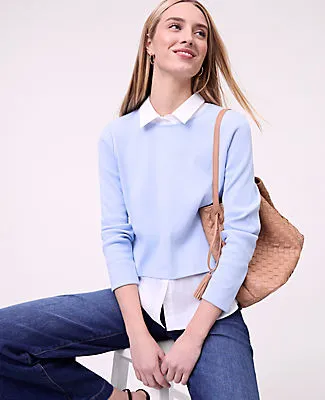 Ann Taylor Petite Weekend Collection Layered Mix Media Top sold by Ann Taylor product image thumbnail 3