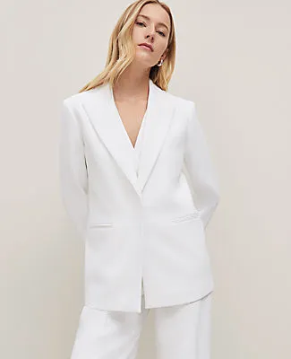 Ann Taylor The Petite Belted Blazer in Textured Crepe sold by Ann Taylor