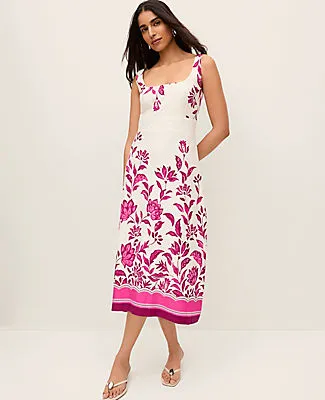 Ann Taylor Floral Linen Blend Midi Dress sold by Ann Taylor