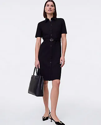 Ann Taylor Ponte Belted Flare Dress sold by Ann Taylor
