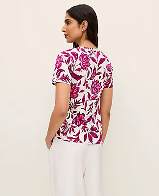 Ann Taylor Floral Crew Neck Tee sold by Ann Taylor product image thumbnail 2
