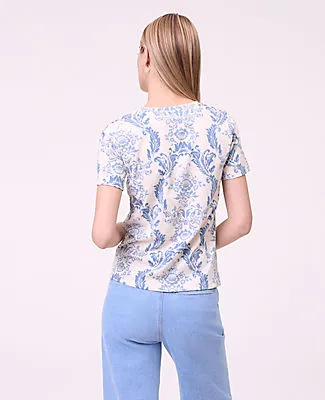 Ann Taylor Petite Weekend Collection Toile Crew Neck Tee sold by Ann Taylor product image thumbnail 2